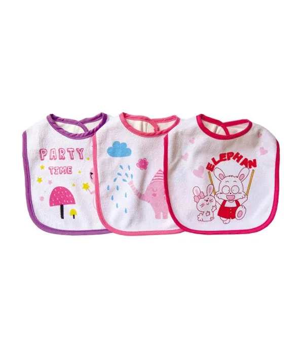 Set de 3 Baberos Impermeables T-L — ROSA