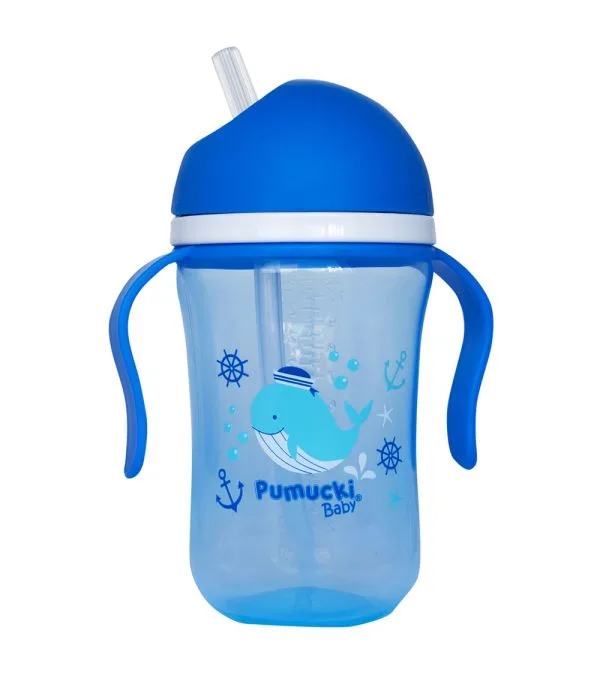 Vaso Fácil Agarre Antiderrame Azul