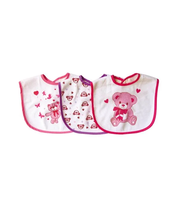 Set de 3 Baberos Impermeables T-XL — ROSA