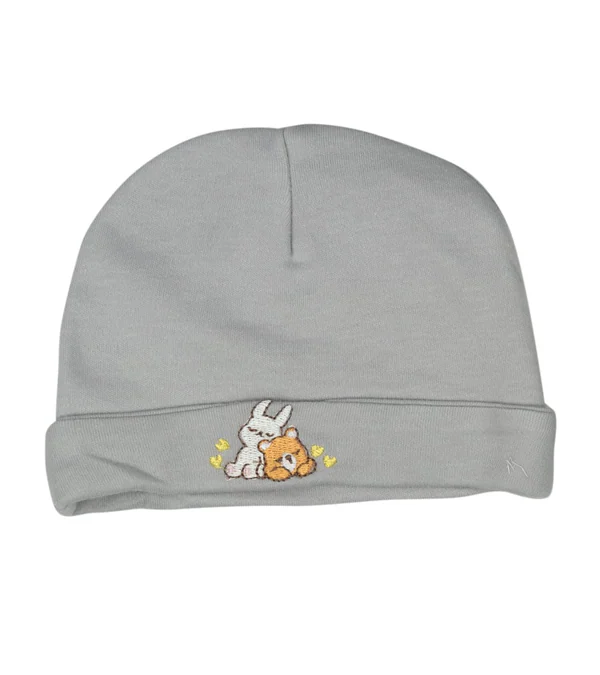 Gorro de Algodón Liso 0-3m — GRIS