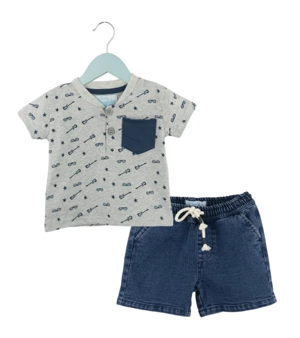 Conjunto de Short y Polera Jeans Niño