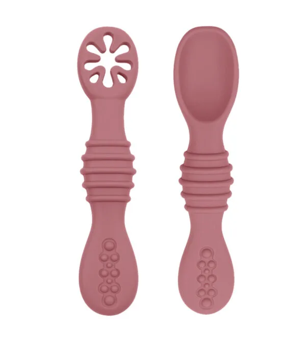 Set Cucharas De Silicona para Bebé — ROJO