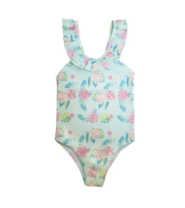 Traje de Baño Verde Floreado