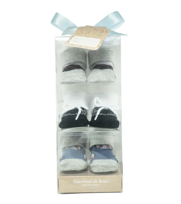 Set 3 Pares de Calcetines en Caja Bebé opción 3