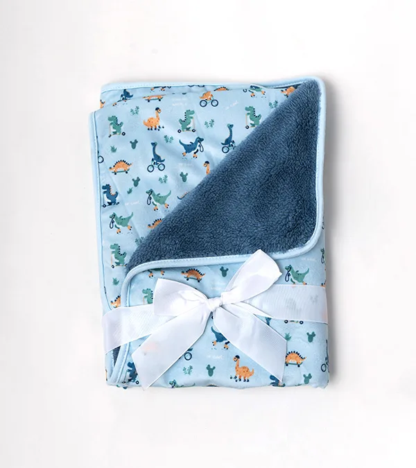 Manta Sherpa Doble Azul