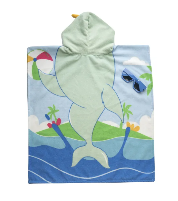 Set  de Poncho de Toalla con Lentes de Sol Tiburón opción 2