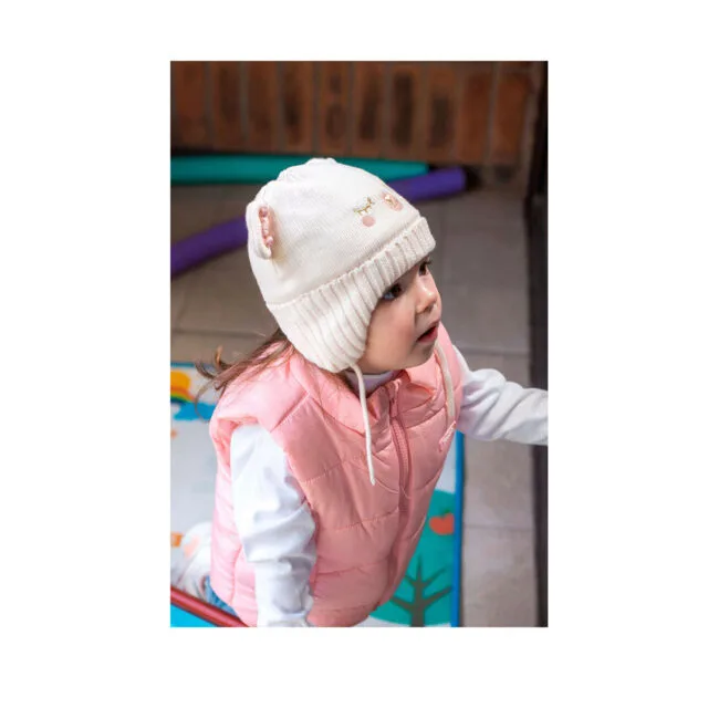 Gorro Forrado Rosa Para Bebé