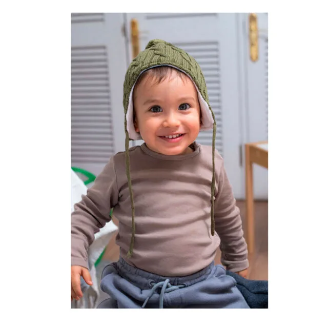 Gorro Forrado Verde Para Bebé opción 4