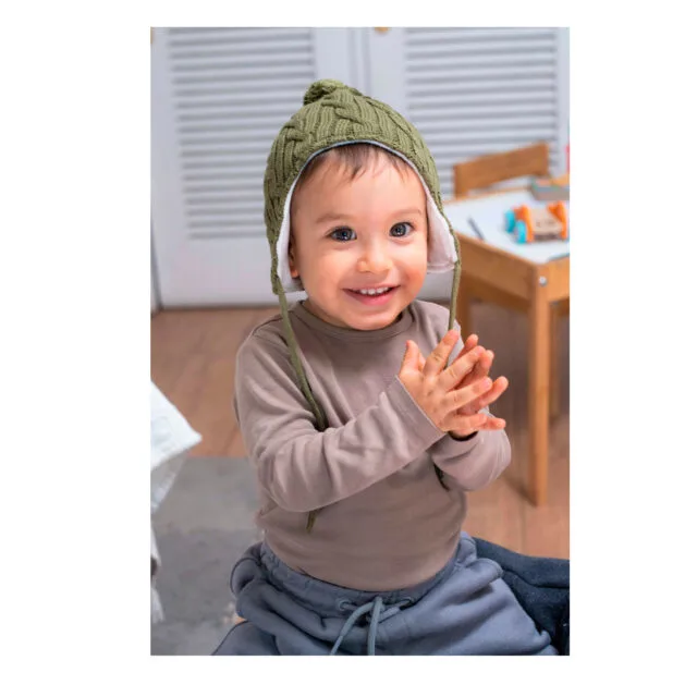Gorro Forrado Verde Para Bebé