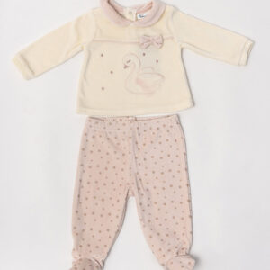 Conjunto de Plush Cisne  con Aplicación de Moño